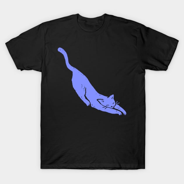 Purple Cat Sleeping T-Shirt by FoxShiver